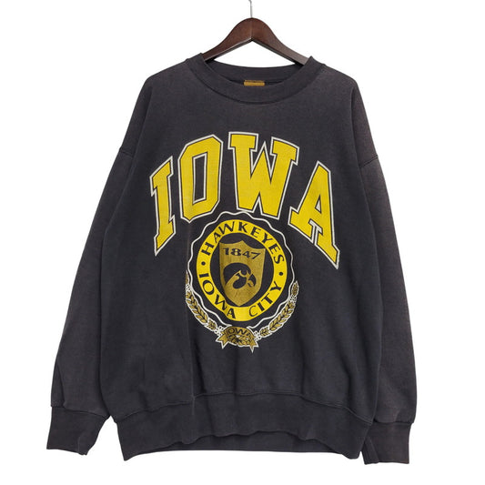 【中古品】【メンズ】 NUTMEG ナツメグ IOWA CREWNECK SWEAT クルーネック スウェット USA製 長袖 トップス 146-260614-as-07-izu サイズ：XL カラー：ブラック 万代Net店