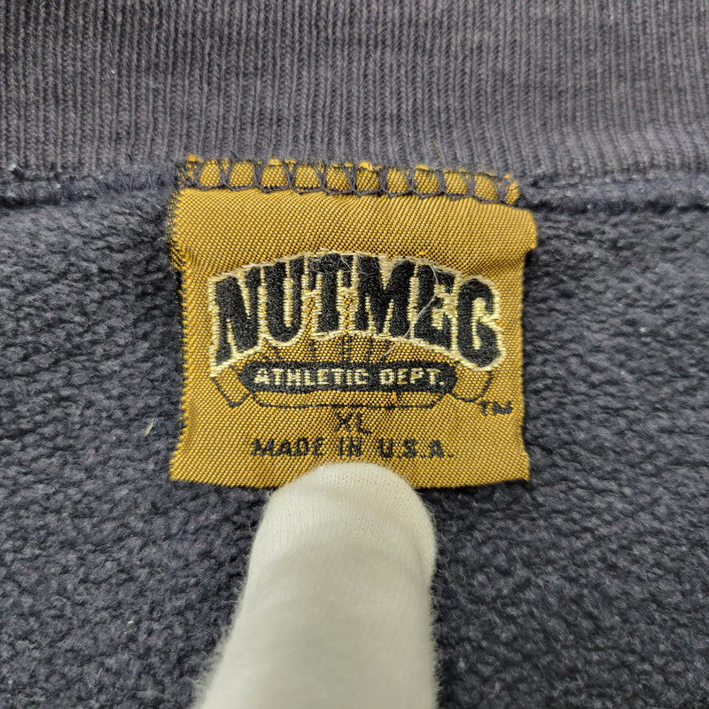 【中古品】【メンズ】 NUTMEG ナツメグ IOWA CREWNECK SWEAT クルーネック スウェット USA製 長袖 トップス 146-260614-as-07-izu サイズ：XL カラー：ブラック 万代Net店