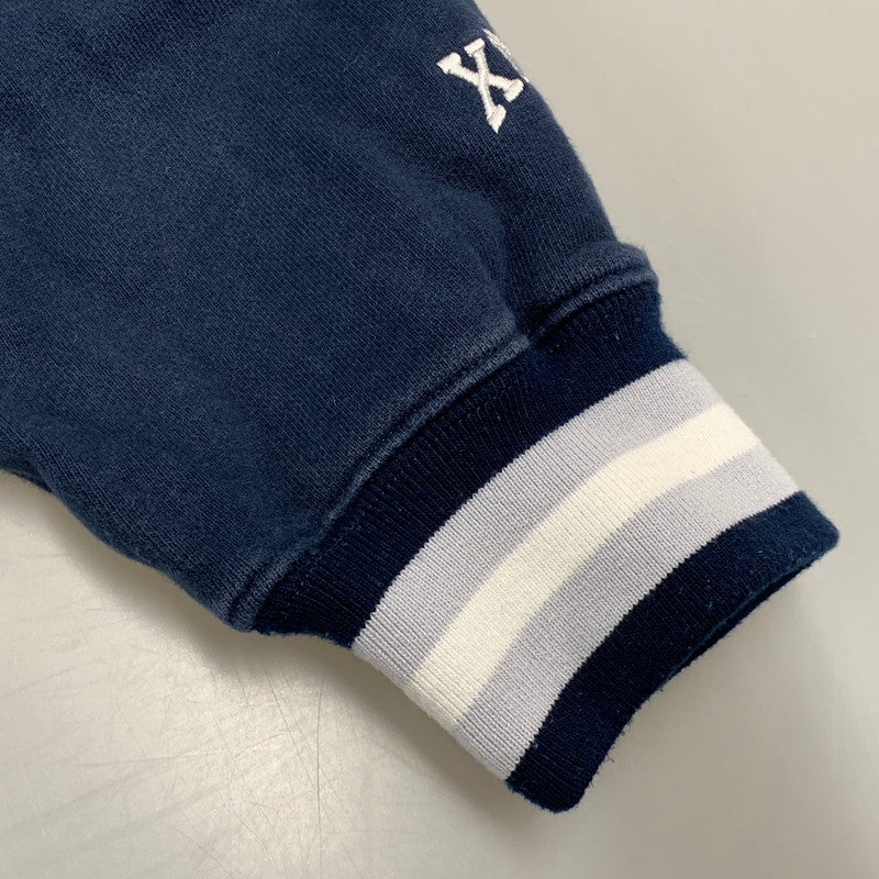【中古品】【メンズ】 XLARGE エクストララージ 101233012017 BASEBALL LOGO EMBROIDERED V NECK SWEATSHIRT ベースボール ロゴ エンブロイダード Vネック スウェットシャツ トップス 長袖 142-260526-ya-07-izu サイズ：L カラー：ネイビー 万代Net店