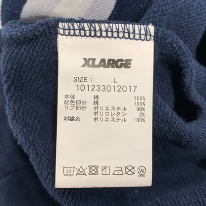 【中古品】【メンズ】 XLARGE エクストララージ 101233012017 BASEBALL LOGO EMBROIDERED V NECK SWEATSHIRT ベースボール ロゴ エンブロイダード Vネック スウェットシャツ トップス 長袖 142-260526-ya-07-izu サイズ：L カラー：ネイビー 万代Net店