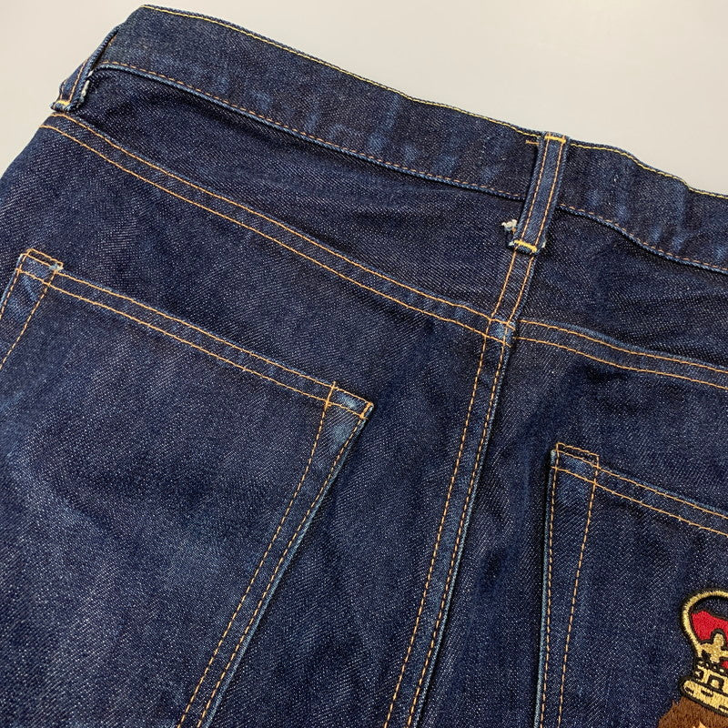 【中古品】【メンズ】 OLD A BATHING APE オールド・ア・ベイシング・エイプ 00S CROWN APE HEAD DENIM PANTS クラウン エイプ ヘッド デニム パンツ ズボン ボトムス 153-260526-ya-13-izu サイズ：S カラー：インディゴ 万代Net店