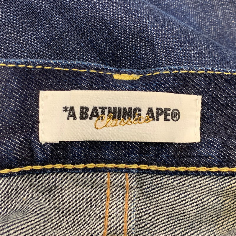 【中古品】【メンズ】 OLD A BATHING APE オールド・ア・ベイシング・エイプ 00S CROWN APE HEAD DENIM PANTS クラウン エイプ ヘッド デニム パンツ ズボン ボトムス 153-260526-ya-13-izu サイズ：S カラー：インディゴ 万代Net店
