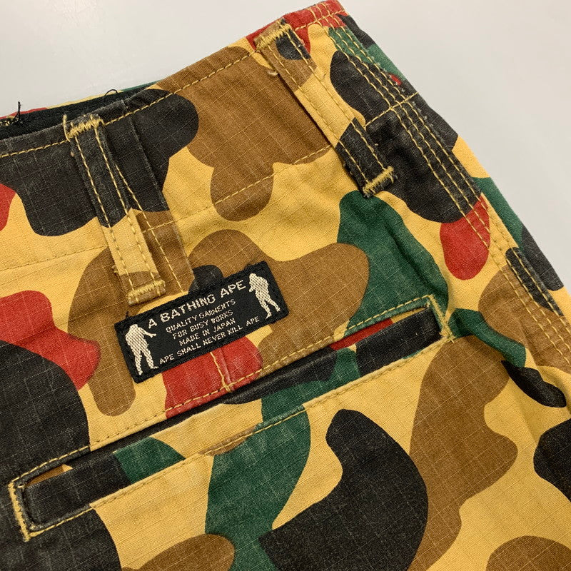 【中古品】【メンズ】 OLD A BATHING APE オールド・ア・ベイシング・エイプ 90S CAMO SHORTS カモ ショーツ ハーフパンツ 153-260526-ya-12-izu サイズ：XS カラー：マルチ 万代Net店