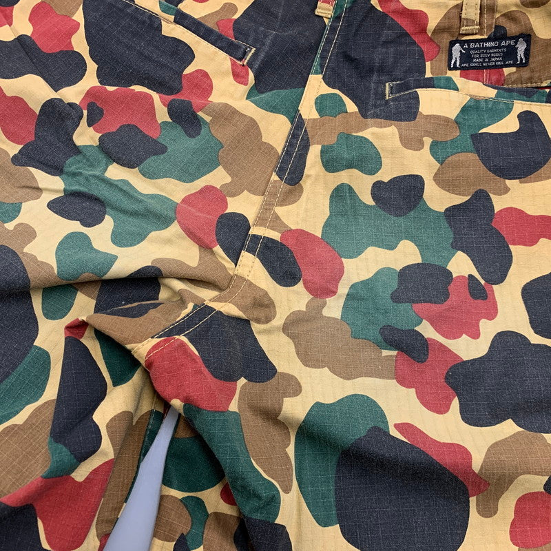 【中古品】【メンズ】 OLD A BATHING APE オールド・ア・ベイシング・エイプ 90S CAMO SHORTS カモ ショーツ ハーフパンツ 153-260526-ya-12-izu サイズ：XS カラー：マルチ 万代Net店