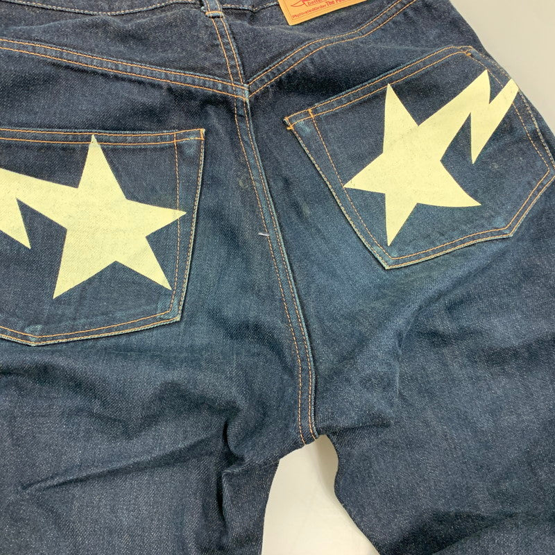 【中古品】【メンズ】 A BATHING APE アベイシングエイプ BAPE STA DENIM PANTS ベイプ スタ デニム パンツ ボトムス 153-260517-kh-15-izu サイズ：XS カラー：インディゴ 万代Net店