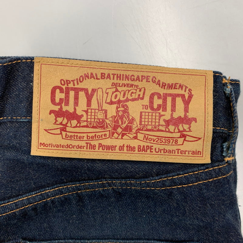 【中古品】【メンズ】 A BATHING APE アベイシングエイプ BAPE STA DENIM PANTS ベイプ スタ デニム パンツ ボトムス 153-260517-kh-15-izu サイズ：XS カラー：インディゴ 万代Net店