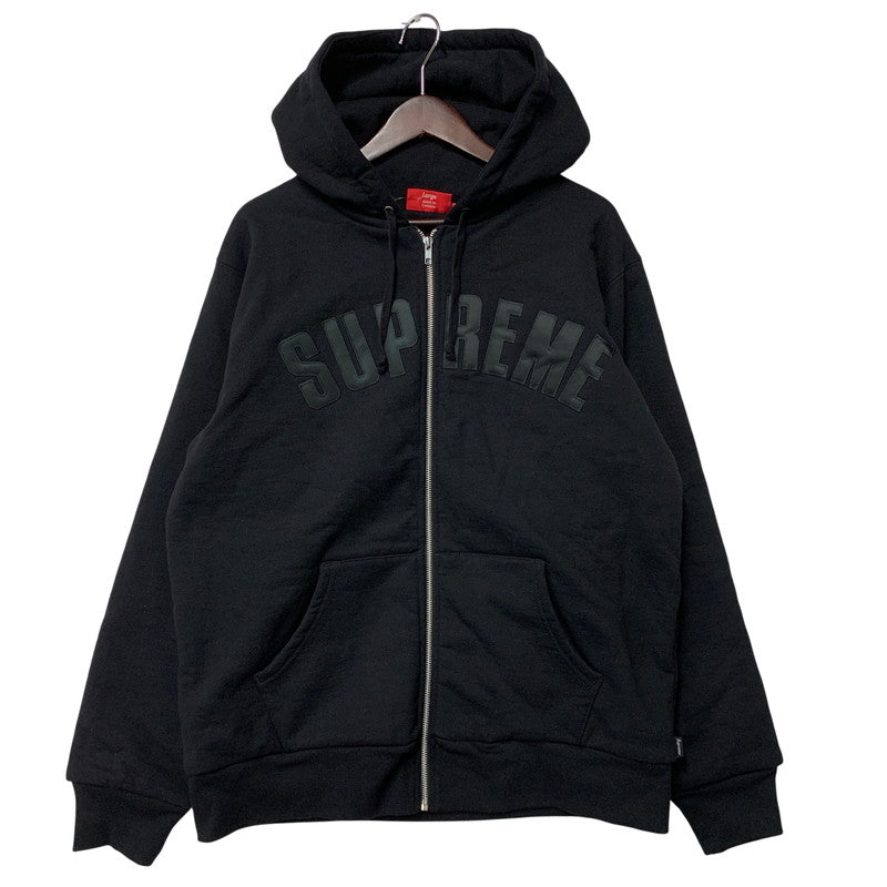 【中古美品】【メンズ】 SUPREME シュプリーム 17FW ARC LOGO THERMAL ZIP UP HOODIE アーク ロゴ サーマル ジップアップ フーディー トップス 長袖 149-260517-cs-25-izu サイズ：L カラー：ブラック 万代Net店