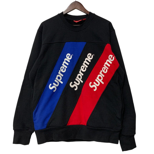 【中古品】【メンズ】 SUPREME シュプリーム 15SS ATHLETIC SPLIT CREWNECK SWEATSHIRT アスレティック スプリット クルーネック スウェットシャツ トップス 長袖 149-260517-cs-26-izu サイズ：L カラー：ブラック 万代Net店