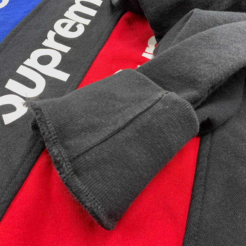 【中古品】【メンズ】 SUPREME シュプリーム 15SS ATHLETIC SPLIT CREWNECK SWEATSHIRT アスレティック スプリット クルーネック スウェットシャツ トップス 長袖 149-260517-cs-26-izu サイズ：L カラー：ブラック 万代Net店
