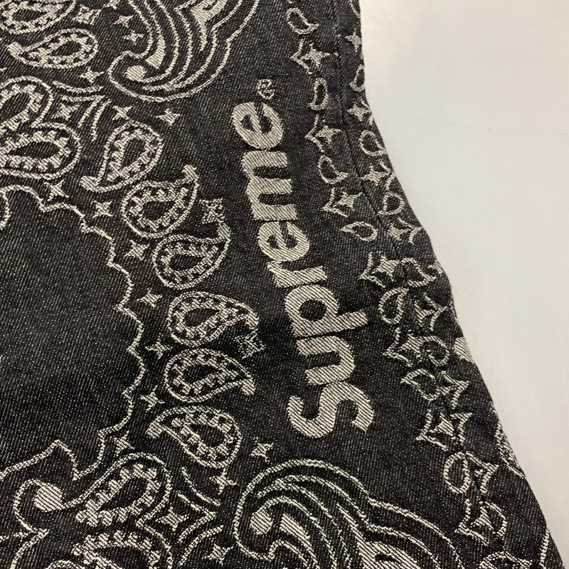 【中古美品】【メンズ】 SUPREME シュプリーム 25SS BANDANA JACQUARD BAGGY JEAN バンダナ ジャガード バギー ジーンズ パンツ ボトムス ズボン 149-260517-cs-28-izu サイズ：34 カラー：ブラック 万代Net店
