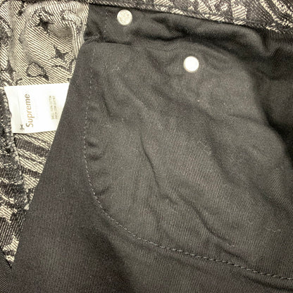 【中古美品】【メンズ】 SUPREME シュプリーム 25SS BANDANA JACQUARD BAGGY JEAN バンダナ ジャガード バギー ジーンズ パンツ ボトムス ズボン 149-260517-cs-28-izu サイズ：34 カラー：ブラック 万代Net店