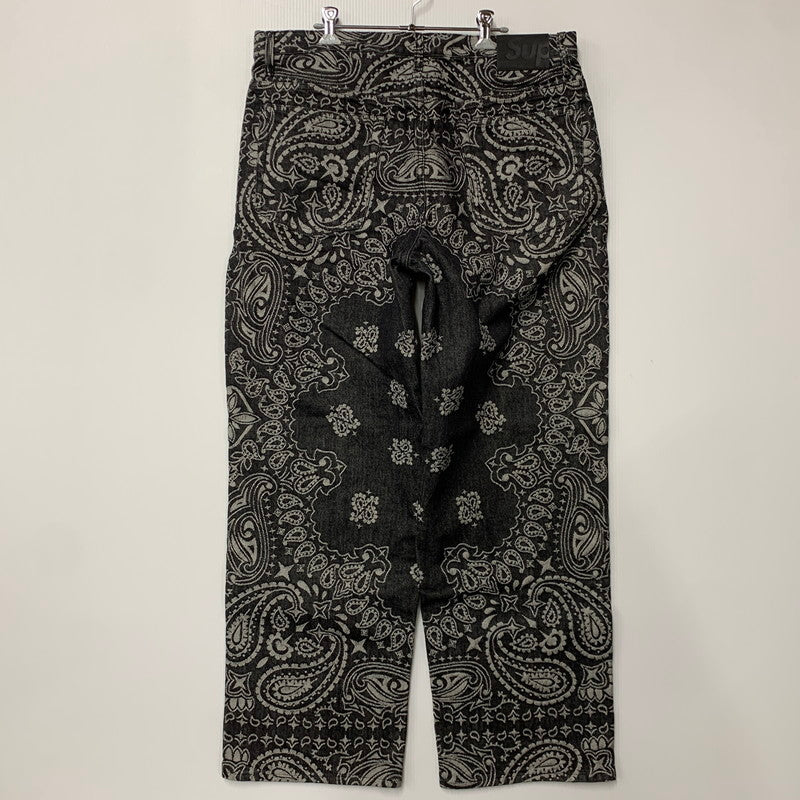 【中古美品】【メンズ】 SUPREME シュプリーム 25SS BANDANA JACQUARD BAGGY JEAN バンダナ ジャガード バギー ジーンズ パンツ ボトムス ズボン 149-260517-cs-28-izu サイズ：34 カラー：ブラック 万代Net店