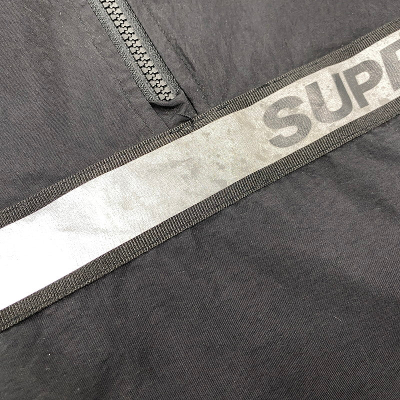 【中古品】【メンズ】 SUPREME シュプリーム 18SS REFLECTIVE TAPING HOODED PULLOVER リフレクティヴ テーピング フーデッド プルオーバー アウター 149-260518-cs-02-izu サイズ：L カラー：ブラック 万代Net店
