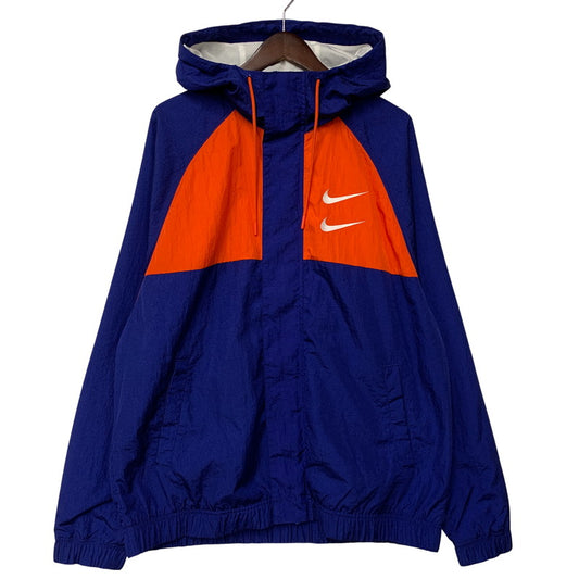 【中古品】【メンズ】 NIKE ナイキ CJ4889-455 NYLON HOODIE JACKET ナイロン フーディー ジャケット アウター　 148-260526-ya-06-izu サイズ：XL カラー：NAVY×ORANGE 万代Net店