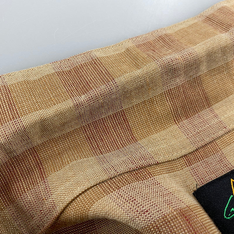 【中古品】【メンズ】 GREG NORMAN COLLECTION グレッグノーマン コレクション LINEN RAYON CHECK SHIRT リネン レーヨン チェックシャツ スリランカ製 半袖 146-260610-as-05-izu サイズ：XL カラー：ブラウン 万代Net店
