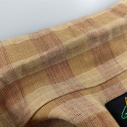 【中古品】【メンズ】 GREG NORMAN COLLECTION グレッグノーマン コレクション LINEN RAYON CHECK SHIRT リネン レーヨン チェックシャツ スリランカ製 半袖 146-260610-as-05-izu サイズ：XL カラー：ブラウン 万代Net店