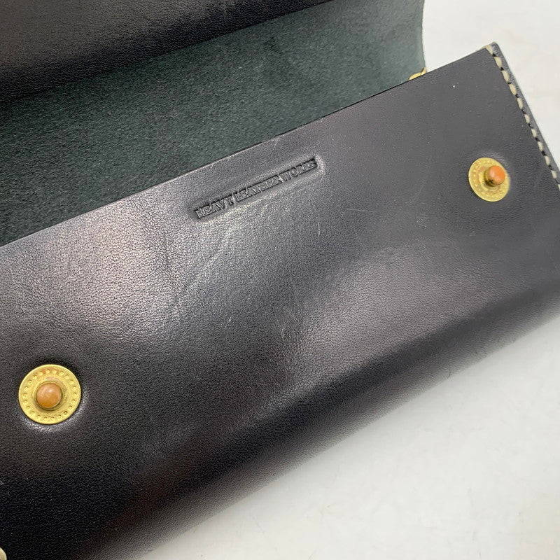 【中古品】【メンズ/レディース】 HEAVY LEATHER WORKS ヘビーレザーワークス LONG WALLET ロング ウォレット 財布 200-260519-kh-07-izu カラー：ブラック 万代Net店