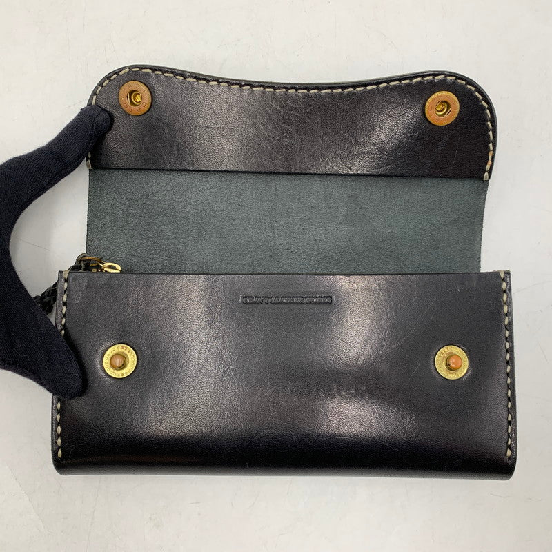 【中古品】【メンズ/レディース】 HEAVY LEATHER WORKS ヘビーレザーワークス LONG WALLET ロング ウォレット 財布 200-260519-kh-07-izu カラー：ブラック 万代Net店