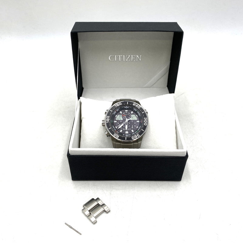 【中古品】【メンズ/レディース】 CITIZEN シチズン C660-R011669 JR4060-88E ST.STEEL PROMASTER MARINE プロマスター マリン シリーズ アナデジ腕時計 時計 197-260520-cs-13-izu カラー：ブラック×シルバー 万代Net店