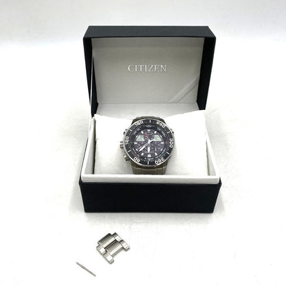 【中古品】【メンズ/レディース】 CITIZEN シチズン C660-R011669 JR4060-88E ST.STEEL PROMASTER MARINE プロマスター マリン シリーズ アナデジ腕時計 時計 197-260520-cs-13-izu カラー：ブラック×シルバー 万代Net店