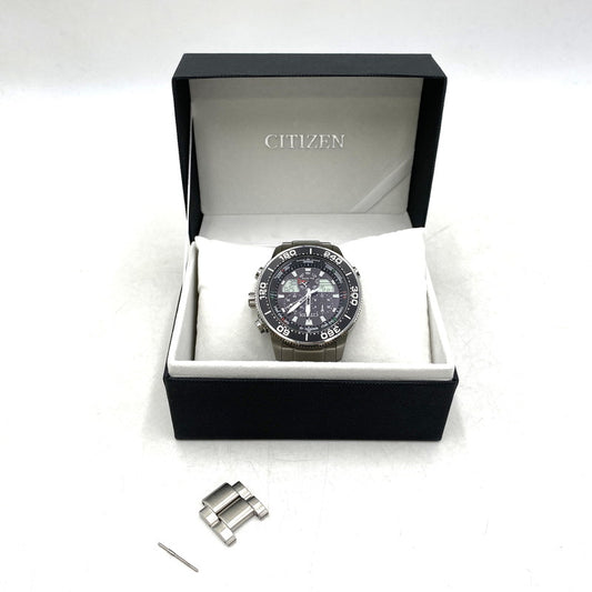【中古品】【メンズ/レディース】 CITIZEN シチズン C660-R011669 JR4060-88E ST.STEEL PROMASTER MARINE プロマスター マリン シリーズ アナデジ腕時計 時計 197-260520-cs-13-izu カラー：ブラック×シルバー 万代Net店