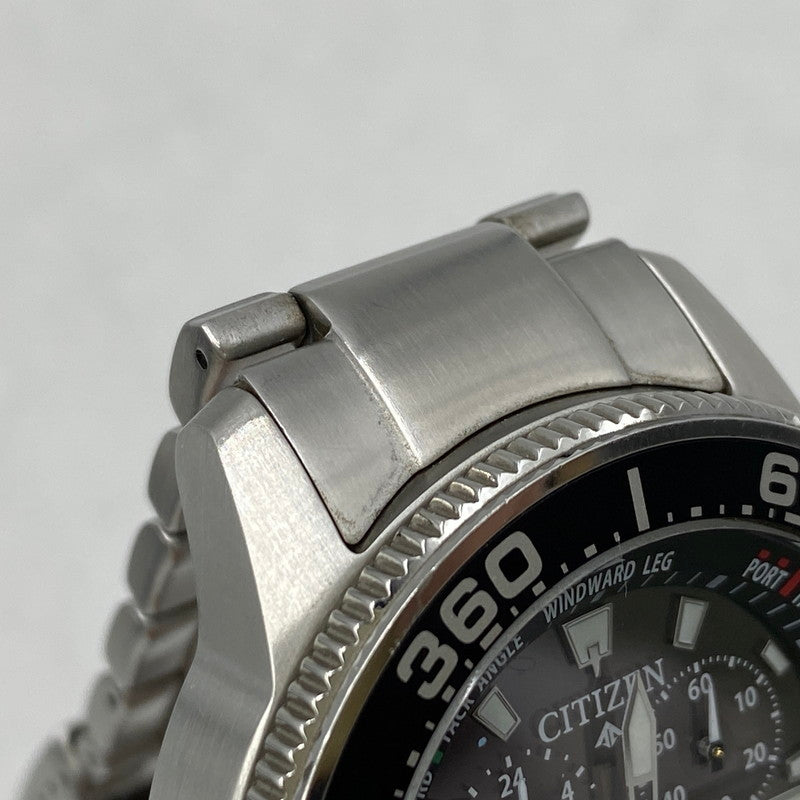 【中古品】【メンズ/レディース】 CITIZEN シチズン C660-R011669 JR4060-88E ST.STEEL PROMASTER MARINE プロマスター マリン シリーズ アナデジ腕時計 時計 197-260520-cs-13-izu カラー：ブラック×シルバー 万代Net店