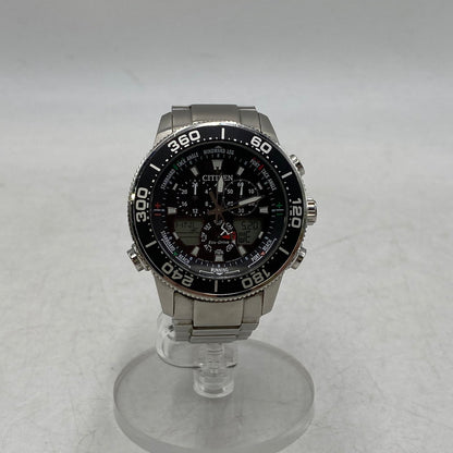 【中古品】【メンズ/レディース】 CITIZEN シチズン C660-R011669 JR4060-88E ST.STEEL PROMASTER MARINE プロマスター マリン シリーズ アナデジ腕時計 時計 197-260520-cs-13-izu カラー：ブラック×シルバー 万代Net店