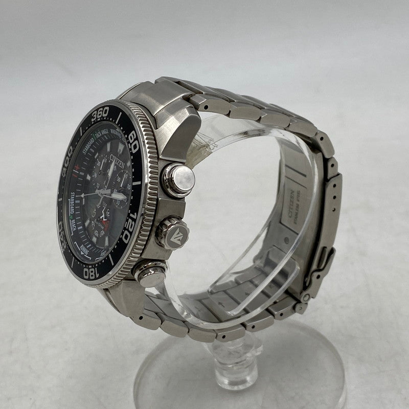 【中古品】【メンズ/レディース】 CITIZEN シチズン C660-R011669 JR4060-88E ST.STEEL PROMASTER MARINE プロマスター マリン シリーズ アナデジ腕時計 時計 197-260520-cs-13-izu カラー：ブラック×シルバー 万代Net店