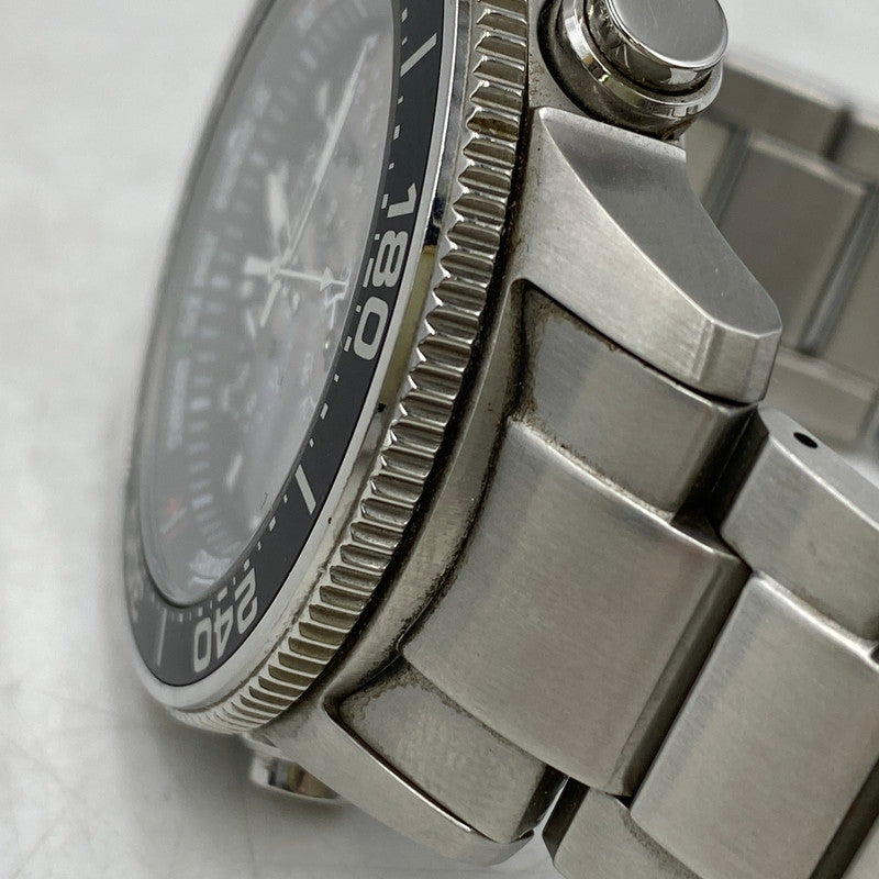 【中古品】【メンズ/レディース】 CITIZEN シチズン C660-R011669 JR4060-88E ST.STEEL PROMASTER MARINE プロマスター マリン シリーズ アナデジ腕時計 時計 197-260520-cs-13-izu カラー：ブラック×シルバー 万代Net店