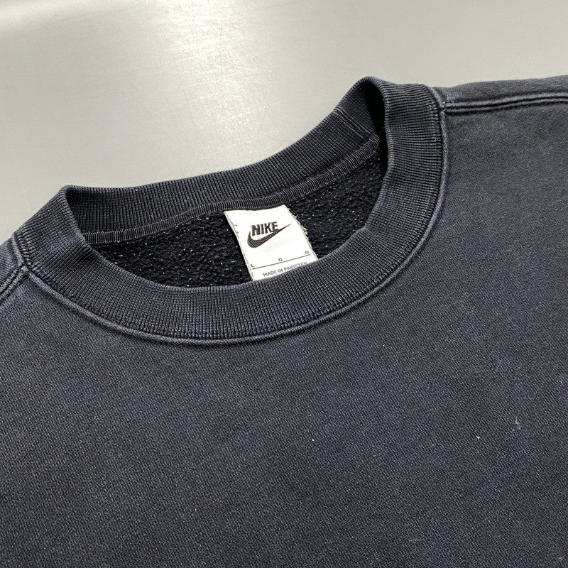 【中古品】【メンズ】 NIKE × STUSSY ナイキ×ステューシー WASHED FLEECE CREWNECK SWEAT SHIRT ウォッシュド クルーネック スウェットシャツ トップス 長袖 142-260518-cs-09-izu サイズ：L カラー：ブラック 万代Net店