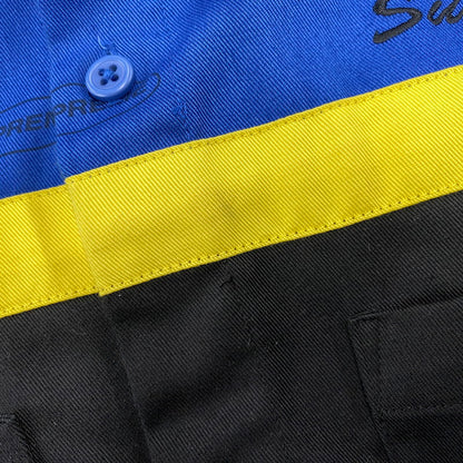 【中古品】【メンズ】 SUPREME シュプリーム 17FW COLOR BLOCKED WORK SHIRT カラー ブロック ワーク シャツ トップス 長袖 149-260518-cs-03-izu サイズ：M カラー：ブラック×ブルー 万代Net店