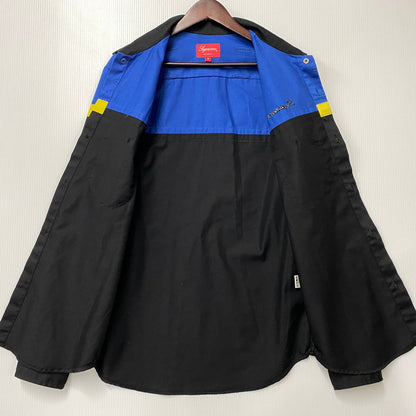 【中古品】【メンズ】 SUPREME シュプリーム 17FW COLOR BLOCKED WORK SHIRT カラー ブロック ワーク シャツ トップス 長袖 149-260518-cs-03-izu サイズ：M カラー：ブラック×ブルー 万代Net店