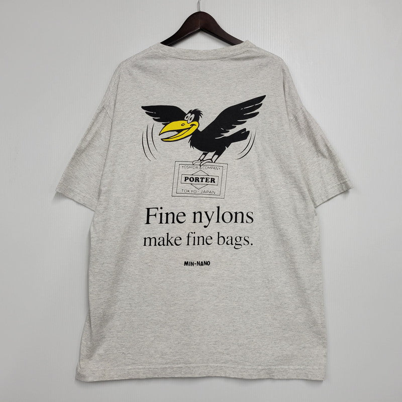【中古品】【メンズ】 MIN-NANO ミンナノ × PORTER ポーター BIRD TEE バード Tシャツ トップス 半袖 147-260602-ya-12-izu サイズ：XL カラー：グレー 万代Net店