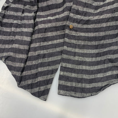 【中古品】【メンズ】 VIVIENNE WESTWOOD MAN ヴィヴィアンウエスドウッドマン VW-WR-77129 STRIPE LINEN LONG SHIRT ストライプ リネン ロング シャツ トップス 141-260518-kh-01-izu サイズ：44 カラー：グレー系 万代Net店