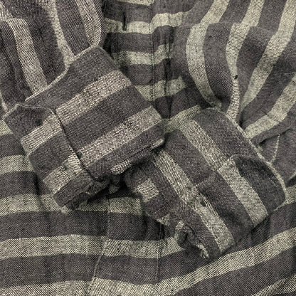 【中古品】【メンズ】 VIVIENNE WESTWOOD MAN ヴィヴィアンウエスドウッドマン VW-WR-77129 STRIPE LINEN LONG SHIRT ストライプ リネン ロング シャツ トップス 141-260518-kh-01-izu サイズ：44 カラー：グレー系 万代Net店