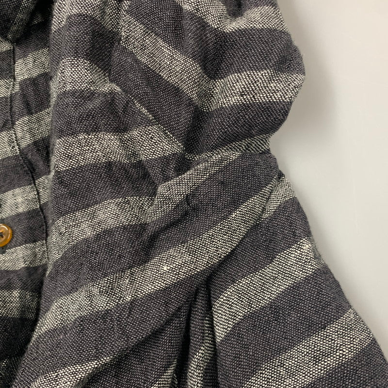 【中古品】【メンズ】 VIVIENNE WESTWOOD MAN ヴィヴィアンウエスドウッドマン VW-WR-77129 STRIPE LINEN LONG SHIRT ストライプ リネン ロング シャツ トップス 141-260518-kh-01-izu サイズ：44 カラー：グレー系 万代Net店