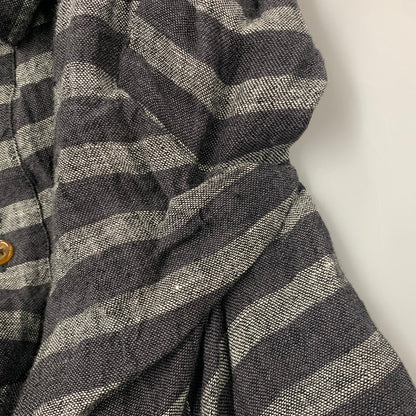 【中古品】【メンズ】 VIVIENNE WESTWOOD MAN ヴィヴィアンウエスドウッドマン VW-WR-77129 STRIPE LINEN LONG SHIRT ストライプ リネン ロング シャツ トップス 141-260518-kh-01-izu サイズ：44 カラー：グレー系 万代Net店