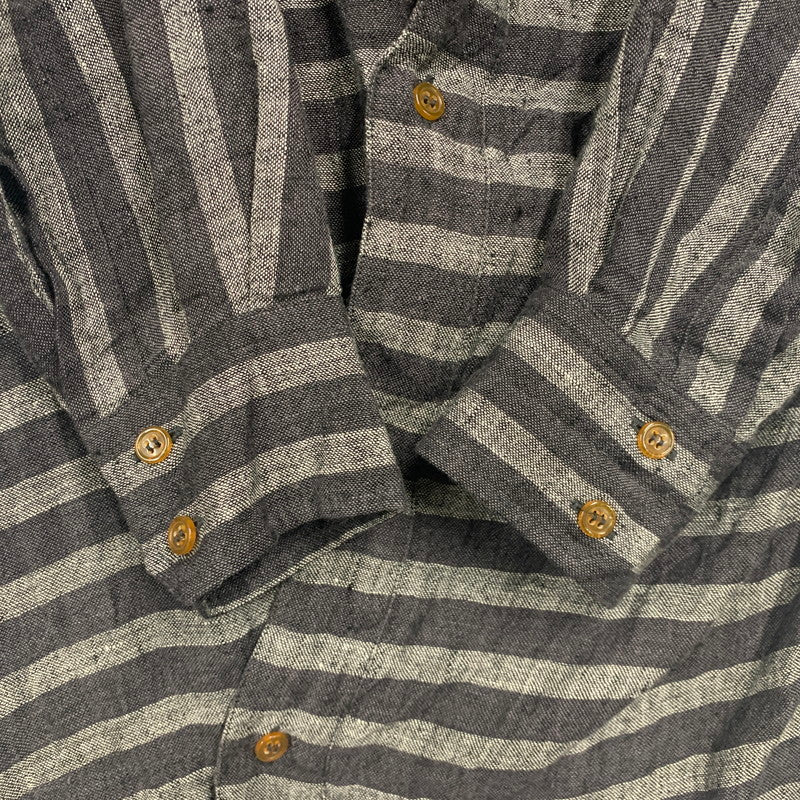 【中古品】【メンズ】 VIVIENNE WESTWOOD MAN ヴィヴィアンウエスドウッドマン VW-WR-77129 STRIPE LINEN LONG SHIRT ストライプ リネン ロング シャツ トップス 141-260518-kh-01-izu サイズ：44 カラー：グレー系 万代Net店