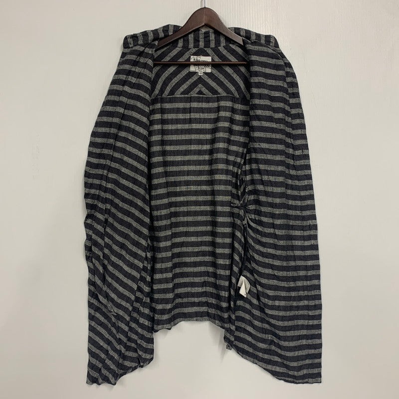 【中古品】【メンズ】 VIVIENNE WESTWOOD MAN ヴィヴィアンウエスドウッドマン VW-WR-77129 STRIPE LINEN LONG SHIRT ストライプ リネン ロング シャツ トップス 141-260518-kh-01-izu サイズ：44 カラー：グレー系 万代Net店