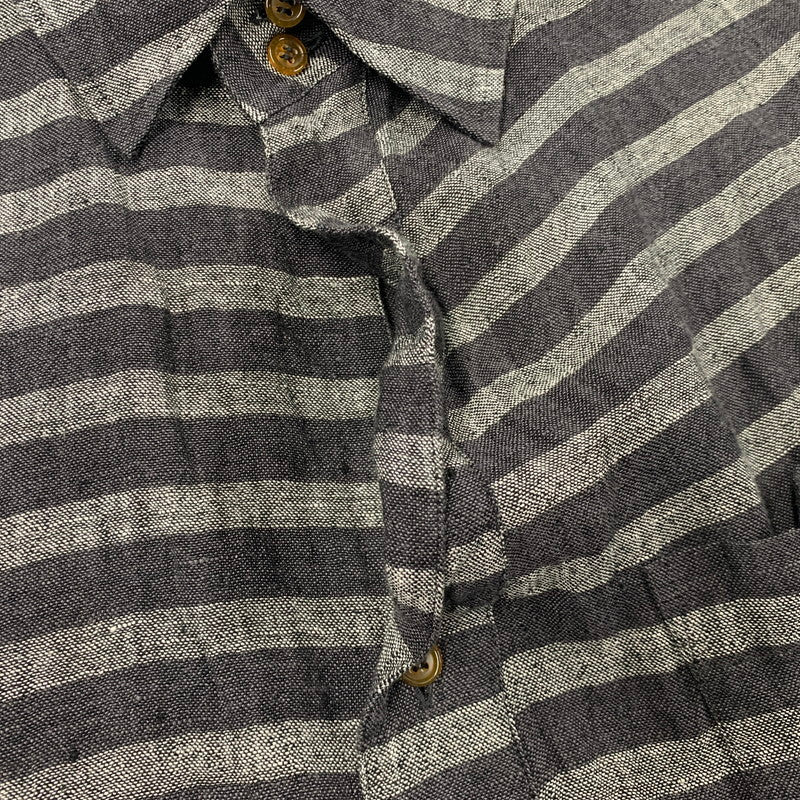 【中古品】【メンズ】 VIVIENNE WESTWOOD MAN ヴィヴィアンウエスドウッドマン VW-WR-77129 STRIPE LINEN LONG SHIRT ストライプ リネン ロング シャツ トップス 141-260518-kh-01-izu サイズ：44 カラー：グレー系 万代Net店