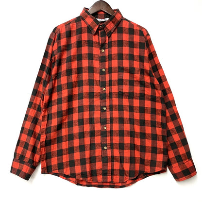 【中古品】【メンズ】 Dakota ダコタ FLANNEL SHIRT フランネルシャツ 三角タグ USA製 チェック 長袖 146-260610-as-06-izu サイズ：M カラー：レッド×ブラック 万代Net店