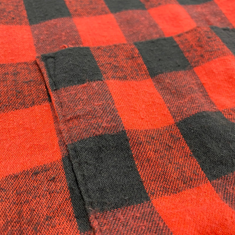 【中古品】【メンズ】 Dakota ダコタ FLANNEL SHIRT フランネルシャツ 三角タグ USA製 チェック 長袖 146-260610-as-06-izu サイズ：M カラー：レッド×ブラック 万代Net店