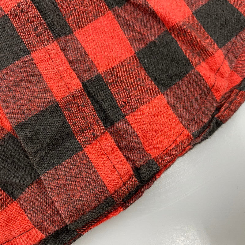 【中古品】【メンズ】 Dakota ダコタ FLANNEL SHIRT フランネルシャツ 三角タグ USA製 チェック 長袖 146-260610-as-06-izu サイズ：M カラー：レッド×ブラック 万代Net店