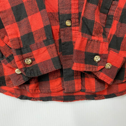 【中古品】【メンズ】 Dakota ダコタ FLANNEL SHIRT フランネルシャツ 三角タグ USA製 チェック 長袖 146-260610-as-06-izu サイズ：M カラー：レッド×ブラック 万代Net店