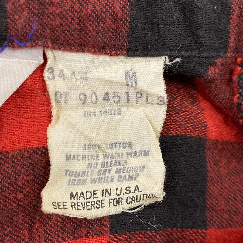 【中古品】【メンズ】 Dakota ダコタ FLANNEL SHIRT フランネルシャツ 三角タグ USA製 チェック 長袖 146-260610-as-06-izu サイズ：M カラー：レッド×ブラック 万代Net店