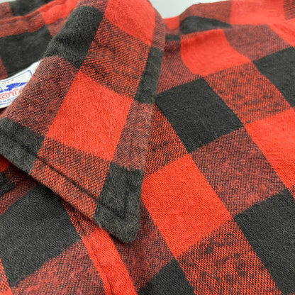 【中古品】【メンズ】 Dakota ダコタ FLANNEL SHIRT フランネルシャツ 三角タグ USA製 チェック 長袖 146-260610-as-06-izu サイズ：M カラー：レッド×ブラック 万代Net店