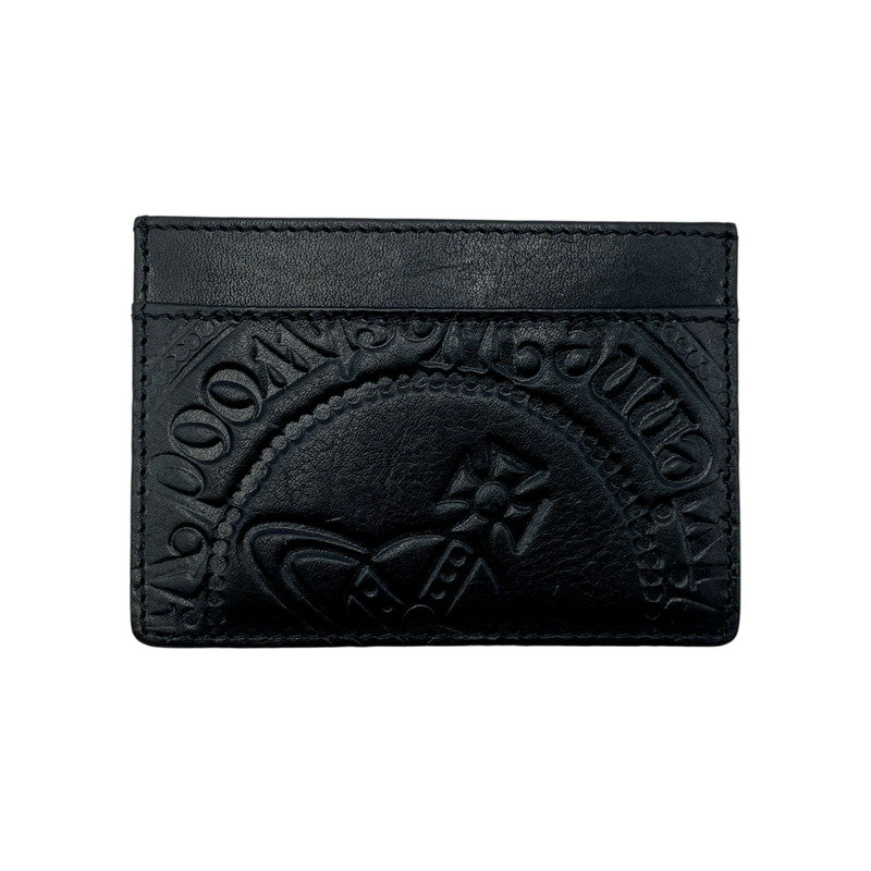 【中古品】【メンズ/レディース】 VIVIENNE WESTWOOD ヴィヴィアンウエストウッド LEATHER CARD CASE レザー カード ケース 財布 200-260611-ya-13-izu カラー：ブラック 万代Net店