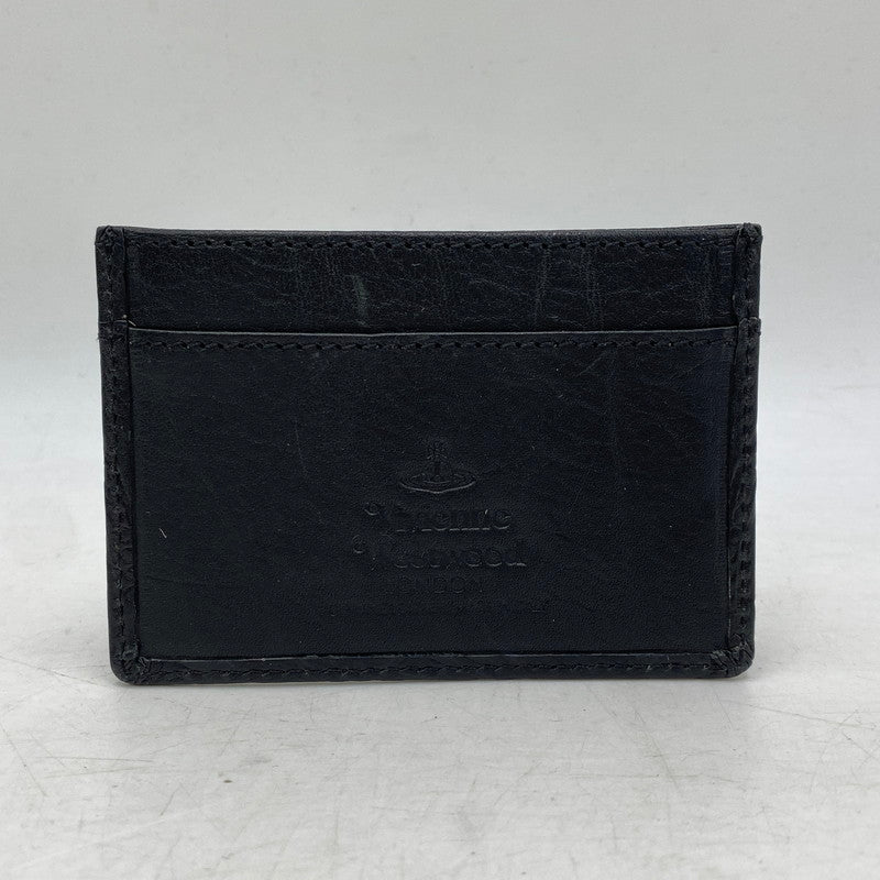 【中古品】【メンズ/レディース】 VIVIENNE WESTWOOD ヴィヴィアンウエストウッド LEATHER CARD CASE レザー カード ケース 財布 200-260611-ya-13-izu カラー：ブラック 万代Net店