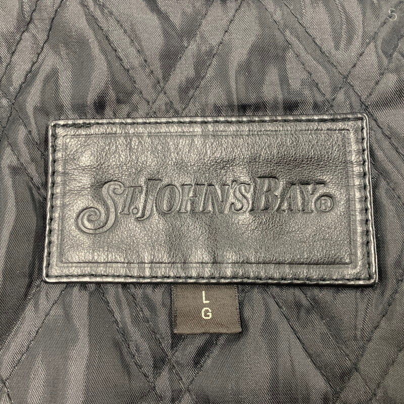 【中古品】【メンズ】 ST.JOHN'SBAY セントジョンズベイ LEATHER JACKET レザージャケット アウター 146-260519-as-10-izu サイズ：L カラー：ブラック 万代Net店