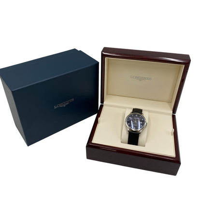 【中古品】【メンズ/レディース】 LONGINES ロンジン L2.820.4.56.2 RECORD AUTOMATIC DATE WATCH レコード オートマチック デイト ウォッチ 腕時計 195-260520-cs-14-izu カラー：ブラック×シルバー 万代Net店